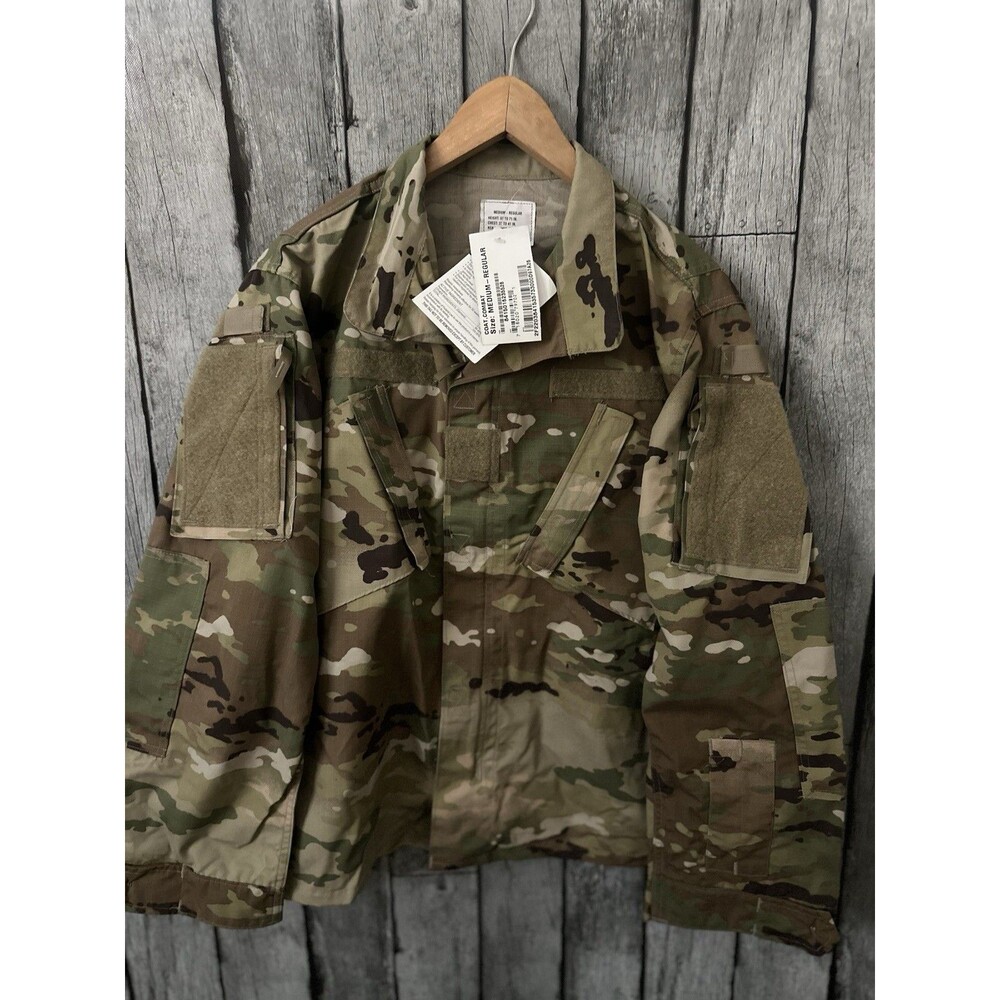 US Military Combat Coat Mens Medium Regular Camo Full Zip Tactical Ripstop NWT